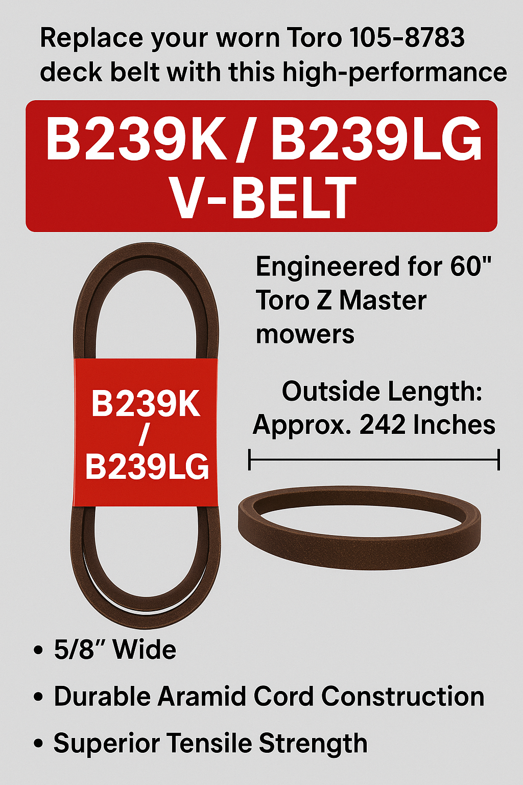 Toro 105-8783 Replacement Belt